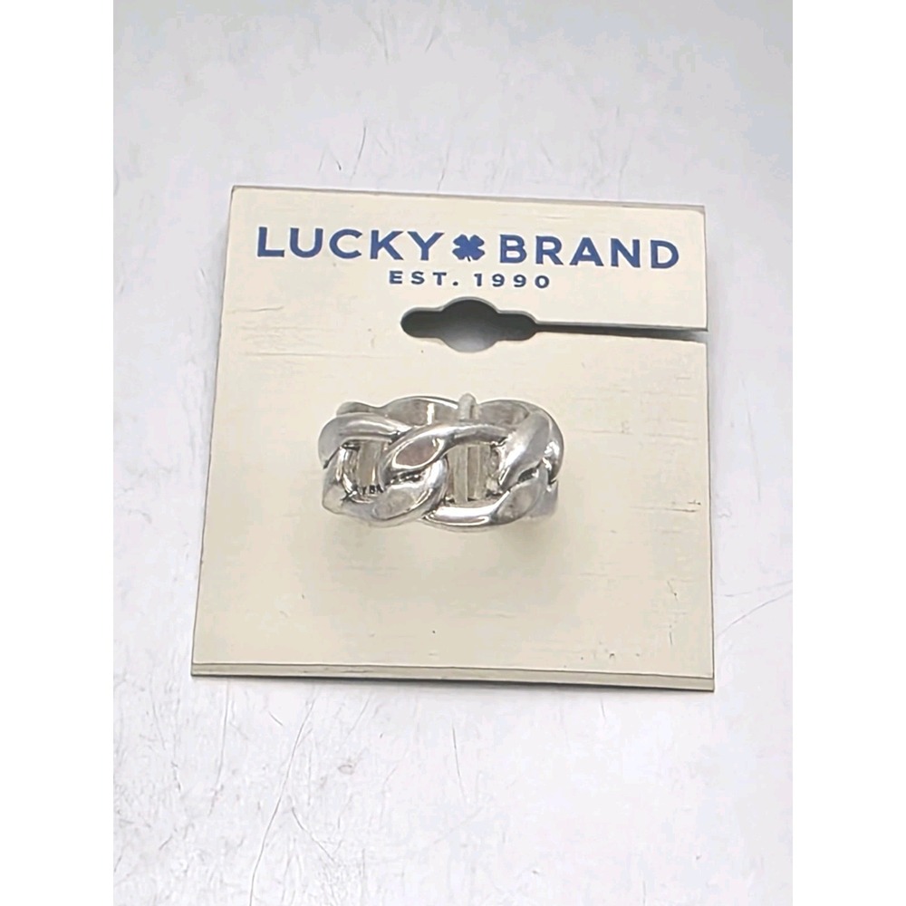 New LUCKY BRAND Ring Chain‎ Link Silver Tone Size 7 New w/ Tags FREE $HIPPING!!